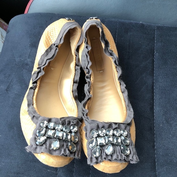Women BCBGMAXAZRIA Golden snake skin look w/ big jewels